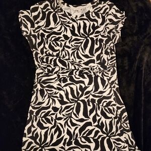 Loft Black and White Print Dress